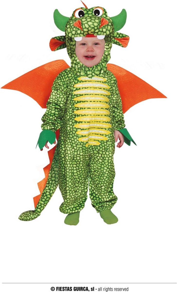 Draak Kostuum | Baby Draak Spuwt Geen Vuur Kind Kostuum | 12 - 18 maanden | Halloween | Verkleedkleding